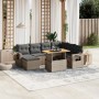 Set Divano da Giardino 8 pz con Cuscini Grigio in Polyrattan