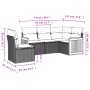Set Divani da Giardino 5 pz con Cuscini in Polyrattan Nero