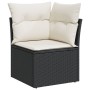 Set Divani da Giardino 11 pz con Cuscini in Polyrattan Nero