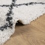 Tappeto Shaggy PAMPLONA a Pelo Lungo Crema e Nero 80x200 cm