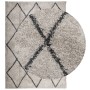 Tappeto Shaggy PAMPLONA Pelo Lungo Beige e Antracite 120x170 cm