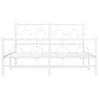 Giroletto con Testiera e Pediera Metallo Bianco 140x190 cm