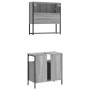 Set Mobili da Bagno 2 pz Grigio Sonoma in Legno Multistrato