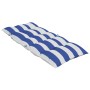 Cuscini Sedia Schienale Alto 4 pz Bianco e Blu Tessuto Oxford