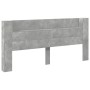 Testiera con Contenitore a LED Grigio Cemento 220x16,5x103,5 cm