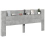 Testiera con Contenitore a LED Grigio Cemento 220x16,5x103,5 cm