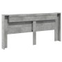 Testiera con Contenitore a LED Grigio Cemento 220x16,5x103,5 cm