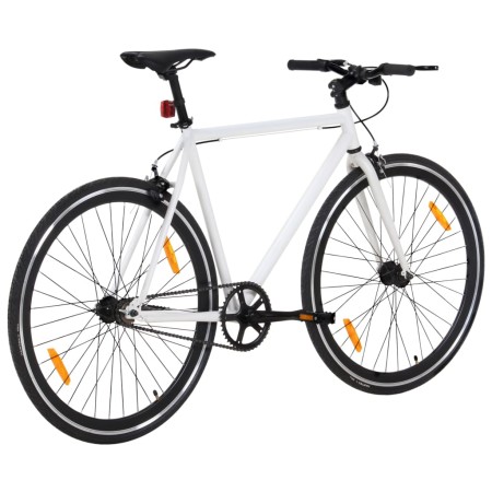 Bicicletta a Scatto Fisso Bianca e Nera 700c 51 cm