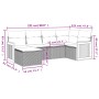 Set Divano da Giardino 6 pz con Cuscini Beige in Polyrattan