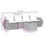 Set Divano da Giardino 5 pz con Cuscini Grigio in Polyrattan