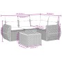 Set Divani da Giardino 5 pz con Cuscini in Polyrattan Nero