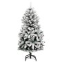 Albero Natale Incernierato con 150 LED e Palline 120 cm