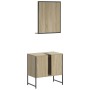 Set Mobili da Bagno 2 pz Rovere Sonoma in Legno Multistrato