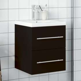 Mobile da Bagno con Lavabo Integrato Nero