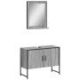 Set Mobili da Bagno 2 pz Grigio Sonoma in Legno Multistrato