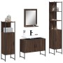 Set Mobili da Bagno 4 pz Rovere Marrone in Legno Multistrato