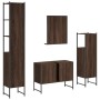 Set Mobili da Bagno 4 pz Rovere Marrone in Legno Multistrato