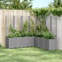 Fioriera Giardino con Traliccio Grigio Chiaro 160x160x140 cm PP