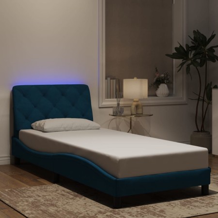 Giroletto con Luci LED Blu 80x200 cm in Velluto