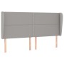 Testiera ad Orecchio Grigio Chiaro 183x23x118/128 cm in Tessuto
