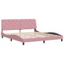 Giroletto con Testiera Rosa 180x200 cm in Velluto