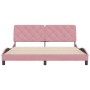 Giroletto con Testiera Rosa 180x200 cm in Velluto