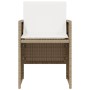 Set da Bistrò 3 pz con Cuscini Beige in Polyrattan