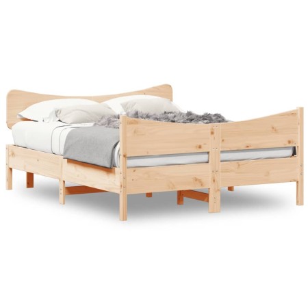 Giroletto con Testiera 140x190 cm in Legno Massello di Pino