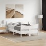 Giroletto con Testiera Bianco 120x200 cm Legno Massello di Pino