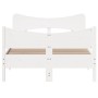 Giroletto con Testiera Bianco 120x200 cm Legno Massello di Pino