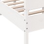 Giroletto con Testiera Bianco 120x200 cm Legno Massello di Pino