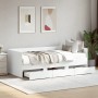 Divano Letto con Cassetti Bianco 90x200 cm in Legno Multistrato