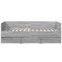 Divano Letto con Cassetti Grigio Sonoma 90x190 cm Multistrato