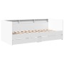 Divano Letto con Cassetti Bianco 90x190 cm in Legno Multistrato