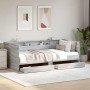 Divano Letto con Cassetti Grigio Sonoma 90x200 cm Multistrato