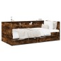 Divano Letto con Cassetti Rovere Fumo 75x190 cm Multistrato