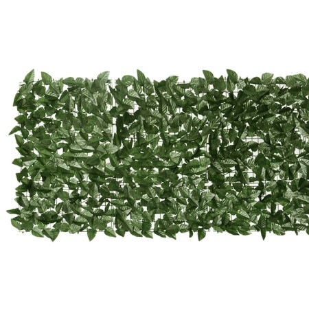 Paravento da Balcone con Foglie Verde Scuro 200x75 cm