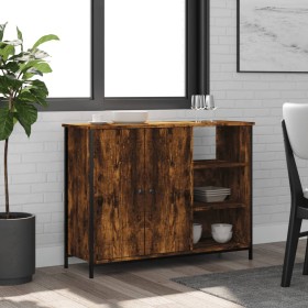 Credenza Rovere Fumo 100x33x75 cm in Legno Multistrato