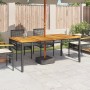 Tavolo da Giardino Nero 180x90x75 cm Polyrattan e Legno Acacia