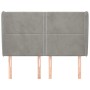 Testiera ad Orecchio Grigio Chiaro 147x23x118/128 cm in Velluto