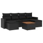 Set Divani da Giardino con Cuscini 7pz Nero Polyrattan