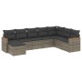 Set Divano da Giardino 8 pz con Cuscini Grigio in Polyrattan