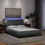 Giroletto con Luci LED Grigio Chiaro 140x190 cm in Tessuto