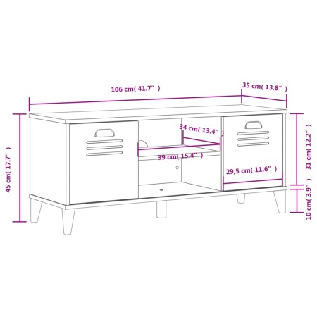 Panca Portascarpe VIKEN Nera 106x35x45 cm Legno Multistrato