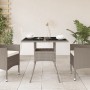 Tavolo Giardino Piano Vetro Grigio Chiaro 80x80x75cm Polyrattan