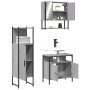 Set Mobili da Bagno 3 pz Grigio Sonoma in Legno Multistrato