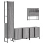 Set Mobili da Bagno 4 pz Grigio Sonoma in Legno Multistrato