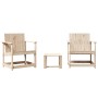 Set Salotto da Giardino 3 pz in Legno Massello di Pino