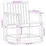 Set Salotto da Giardino 3 pz in Legno Massello di Pino