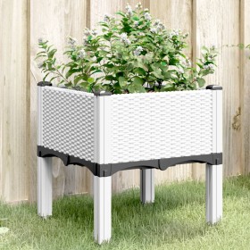 Fioriera da Giardino con Gambe Bianco 40x40x42 cm in PP